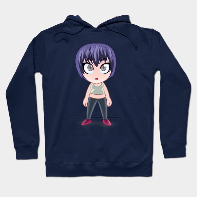 blue hair beautiful girls - cartoon character for young girls (choose your twin) Hoodie by EDSERVICES